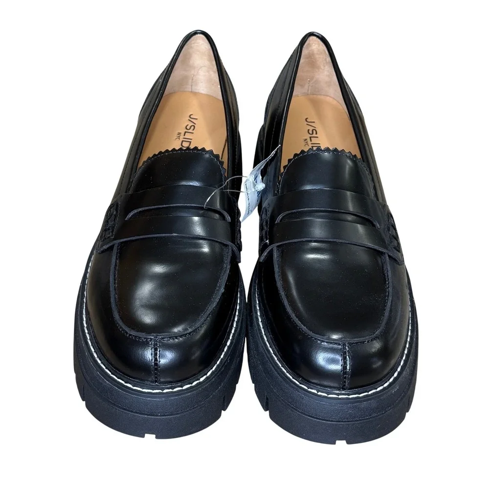 J/Slides Tyler Platform‎ 9.5 Chunky Penny Loafers Preppy Academia Minimalist